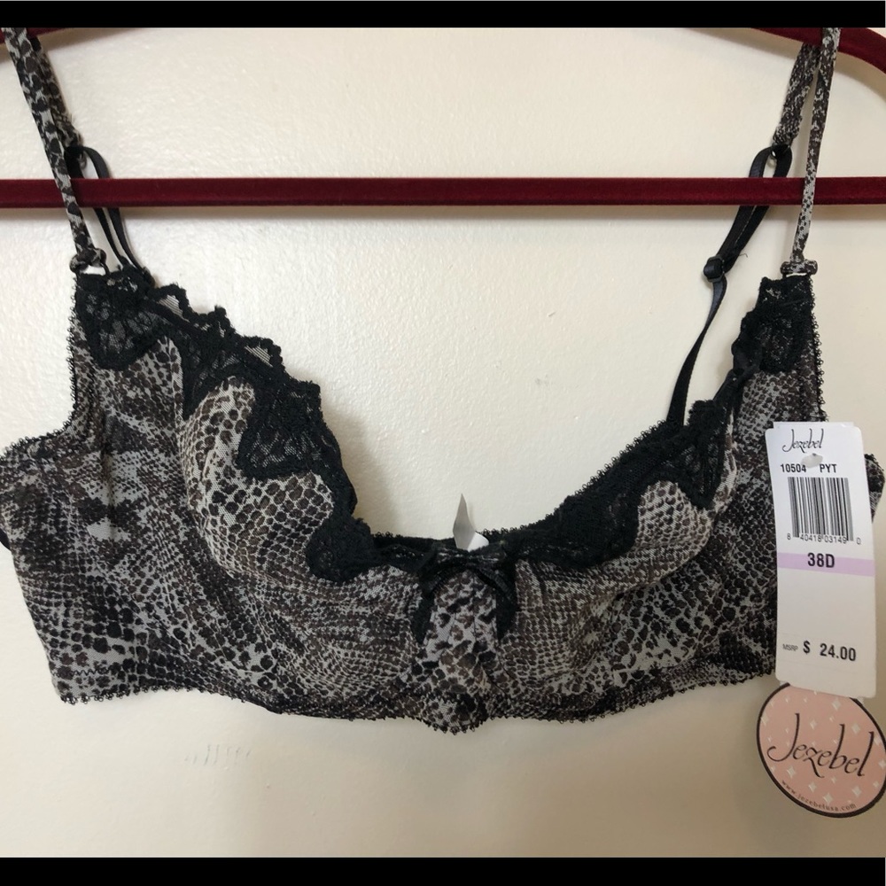 Women’s Jezebel Black and Gray Bra. Size 38D. NWT - Picture 8 of 8